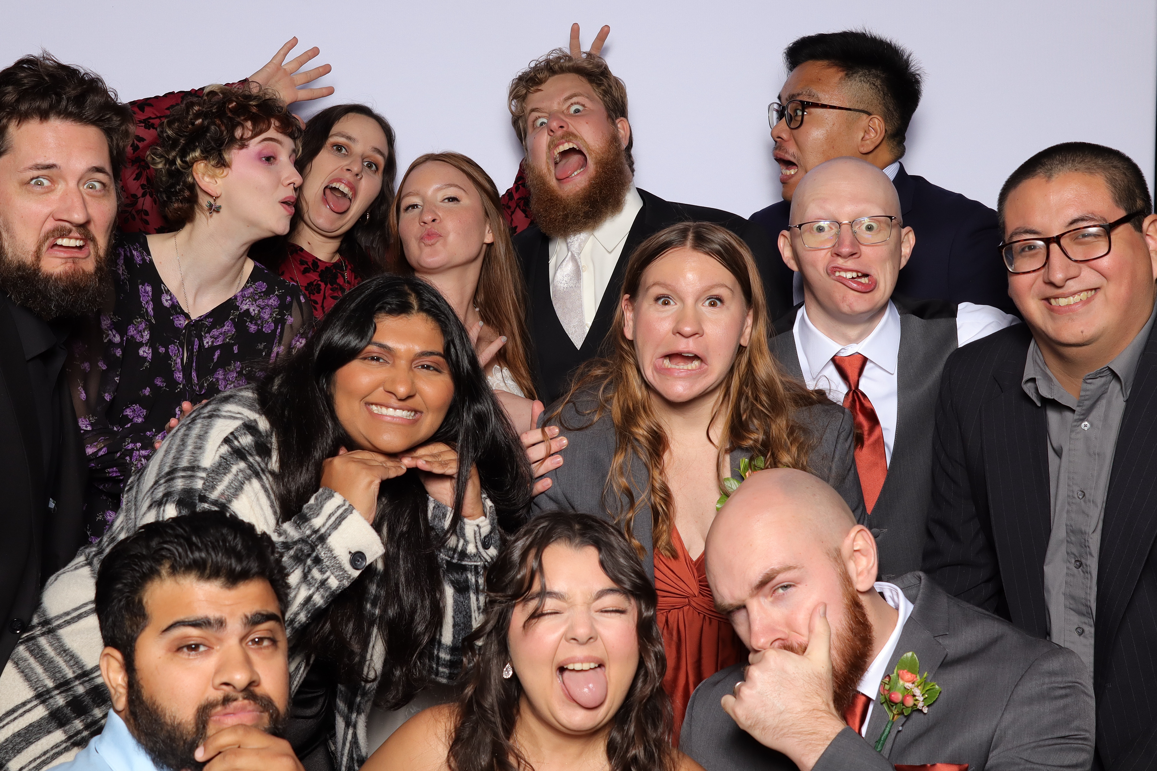 Guests having unlimited fun with Likhâ photobooth at a Surrey celebration